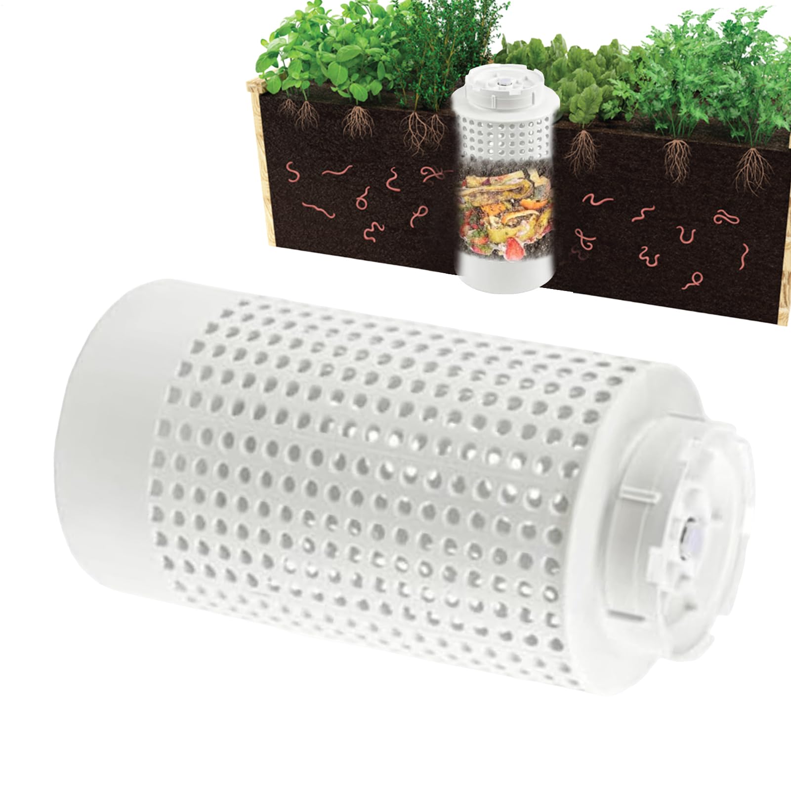 Compostador para lombrices de tierra, cubo de compost para tierra, ahorra espacio, regula la humedad, reciclaje orgánico, enriquecimiento del suelo, residuos de cocina, vida sostenible