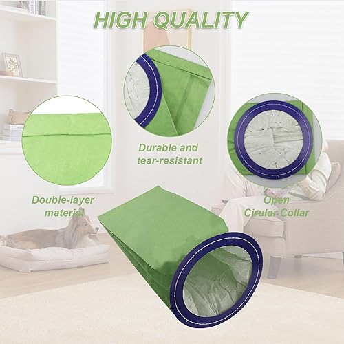 Miniatura 3 de Paquete de 10 bolsas de vacío 100331 para mochila ProTeam de 10 cuartos de galón, reemplazo de parte #100331 cuello circular abierto