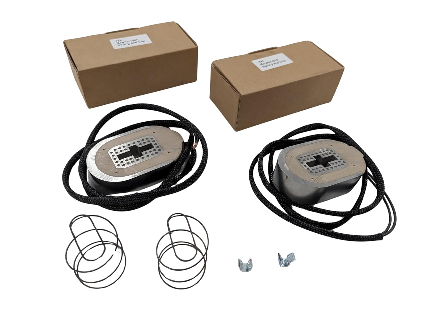 2 Pack of 8,000 lb, 10,000 lb, 12,000 lb, and 15,000 lb Axle Trailer Brake Magnet Kits - 12 1/4" X 3 3/8"-5" Backing Plate