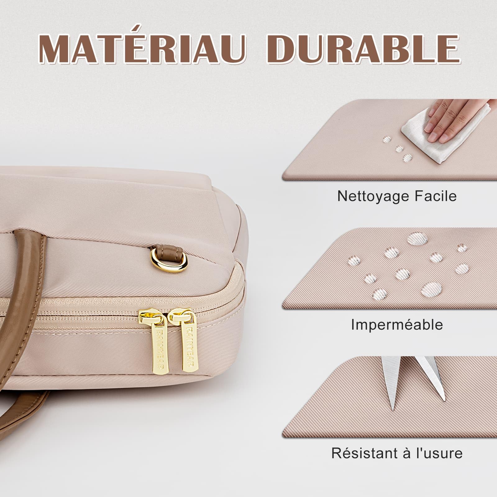 RAINYEAR Sac à Bandoulière pour Ordinateur Portable 14 Pouces Compatible Chromebook Sac Messager Polyester