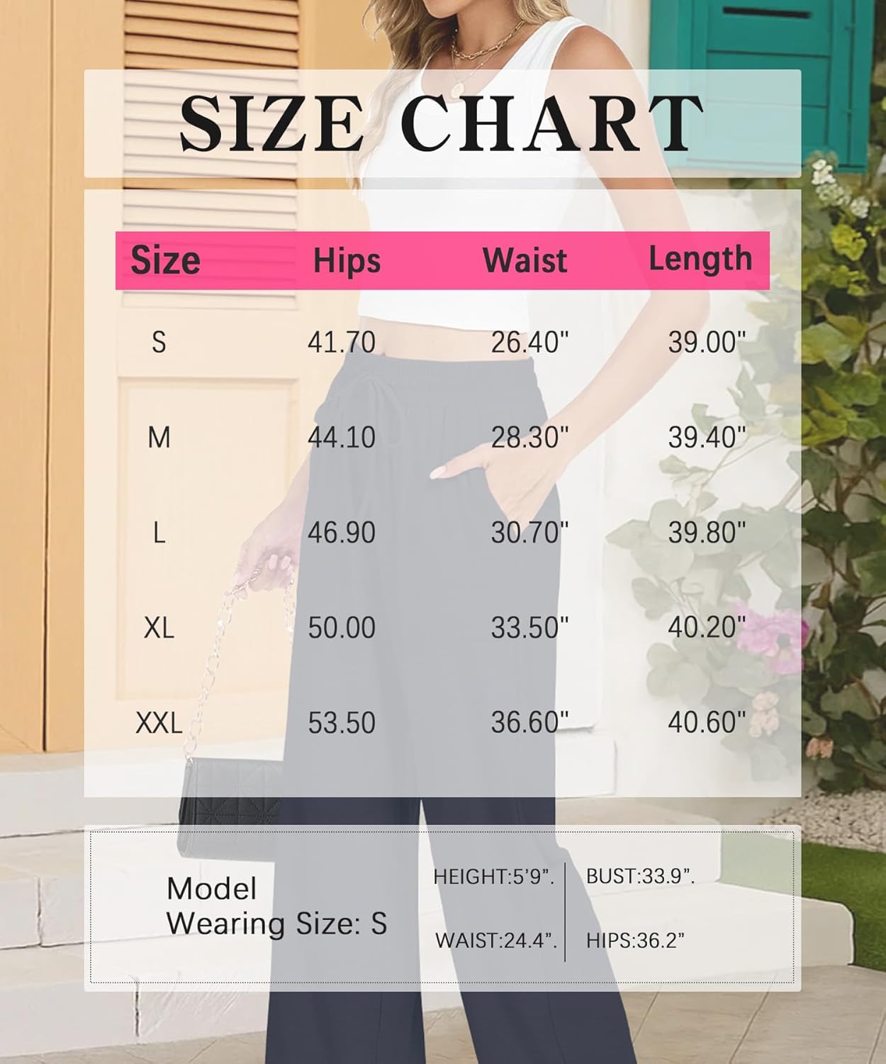 NILOUFO Women Wide Leg Pants Drawstring Elastic High Waisted Palazzo Casual Trousers with Pockets Lounge Comfy - Image 6