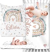 Vista 23 de Juego de ropa de cama personalizado para cuna de bebé, juego de 3 piezas para cuna de bebé, diseño de bolas y arco iris, cómoda manta de bebé