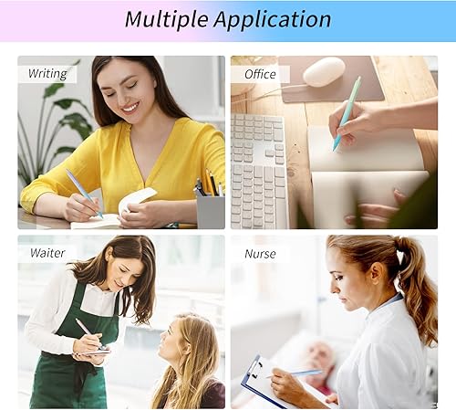 Miniatura 5 de Paquete de 24 bolígrafos de gel retráctiles de tinta negra pastel de 0.020 in de punta fina con escritura suave, agarre cómodo, bolígrafos de gel
