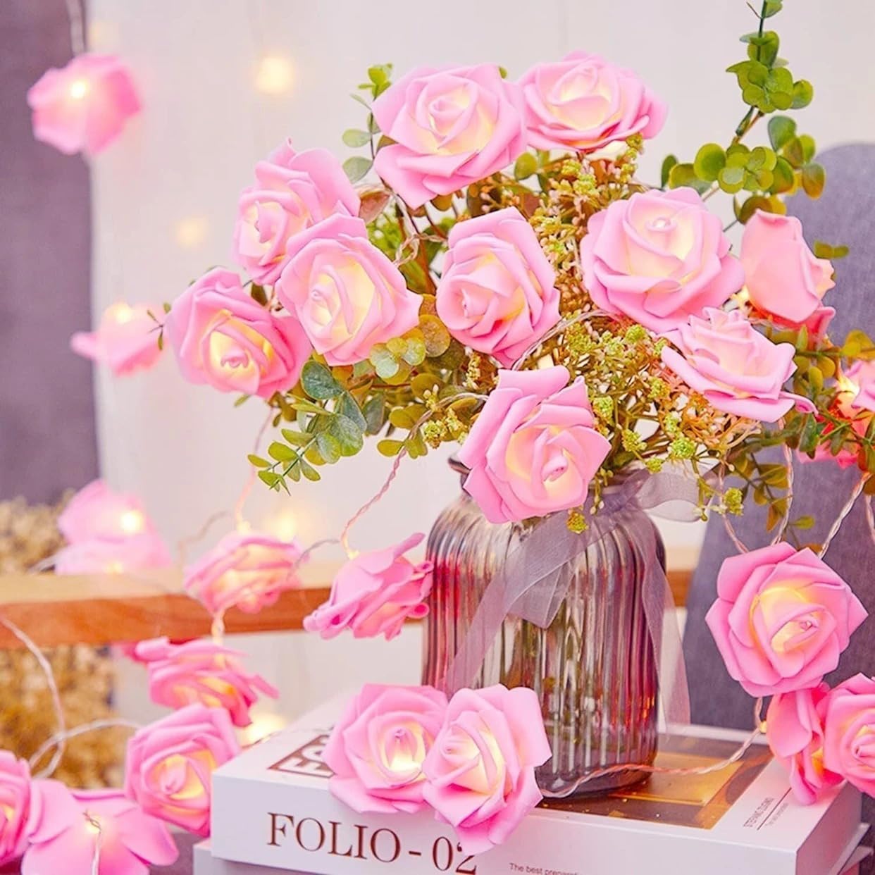 Rose Flower LED String Lights - Romantic Home Decor -1