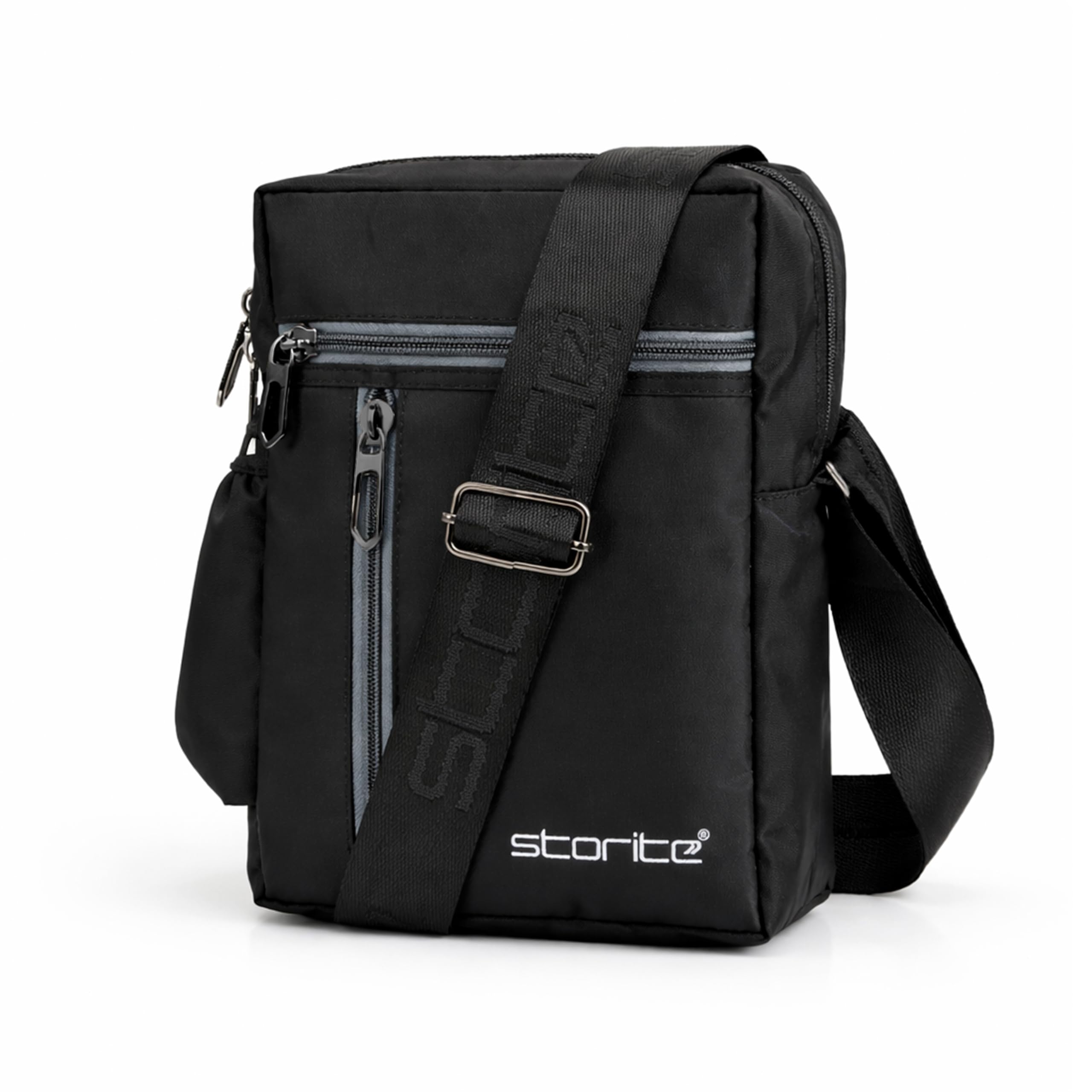 storite 10 Inch Stylish Padded Mini Sling Bag for Men and Women, Small Passport Travel Bag and Small Sling Bag With Water Bottle Pocket (25 x 16 x 8cm, Black)-picture-18