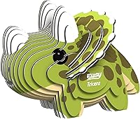 Vista 1 de EUGY Rompecabezas de papel 3D ecológico Tricera 006 [nuevo sello]