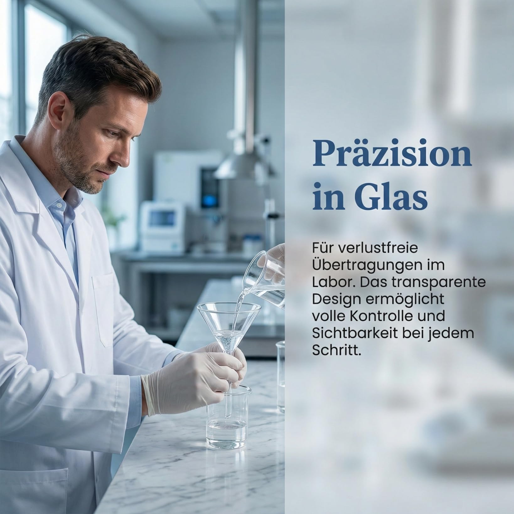 ULTECHNOVO 3er Set Glastrichter Ø61mm Labortrichter aus Borosilikatglas Hochtemperaturbeständig Kleiner Trichter für Labor Ätherische Öle und Parfüm Abfüllen Glas Trichter Set