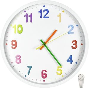 Wall Clock for Bedroom, 12 Inch Silent Wall Clock for Living Room, Kitchen (Colorful, 30cm/12inch)