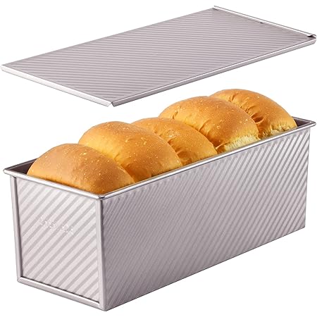 Baking Pan PCS Pullman Loaf Pan With Lid, 1Lb 1/2 Lb Dough