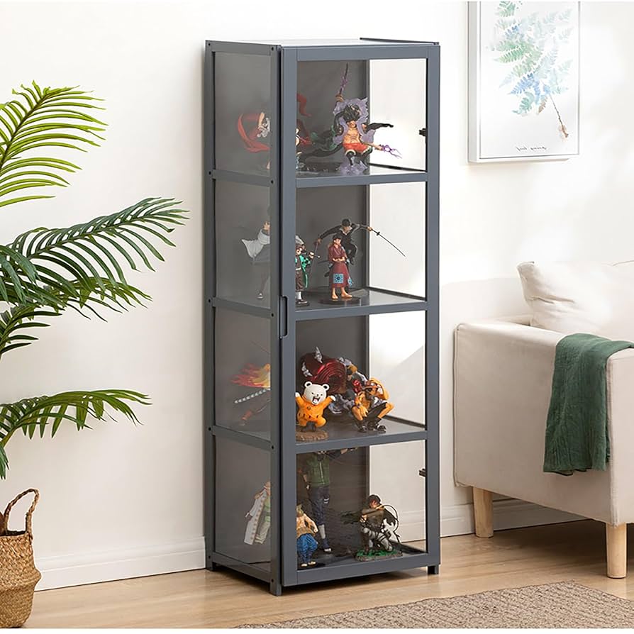 コレクションケース ガラスディスプレイキャビネットフィギュアケース 4段ブラック Amazon.co.jp: コレクションケース フィギュアケース大容量の