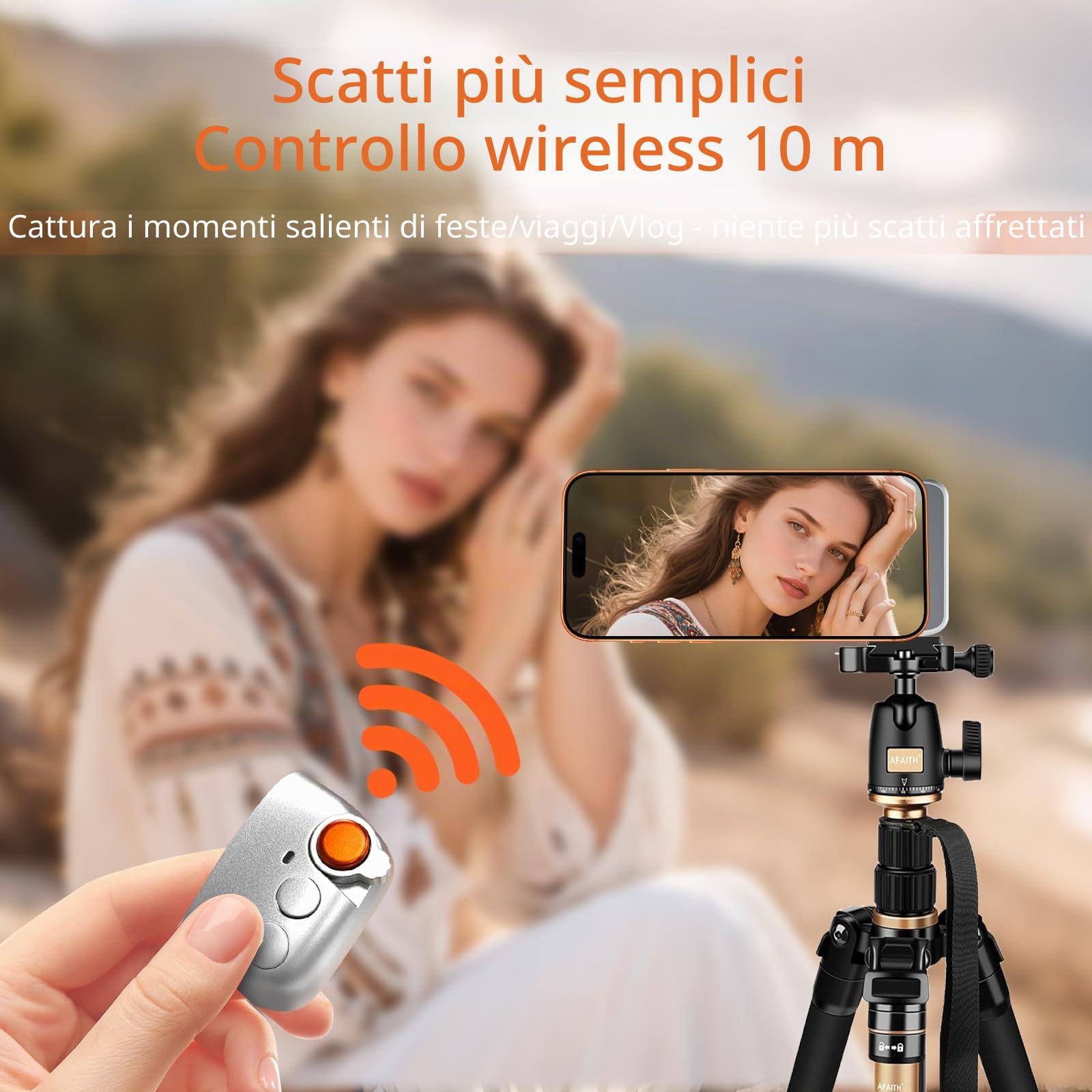 Impugnatura Magnetica iPhone Android,Fun Shot Magnetic Grip for Phone con Telecomando Bluetooth 10M - Filettatura da 1/4" - Impugnatura Foto per Smartphone Vlog,Selfie,Fotografia