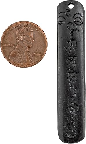 Miniatura 2 de TheBeadChest - Colgante Om Mani Padme Hum de latón medianoche (2.283 x 0.787 in)