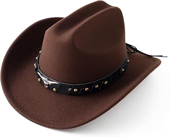 Jastore Kids Boys Cowboy Hat Western Cowgirl Hat for Toddler Leather Belt Buckle Cowgirl Hat for Girls