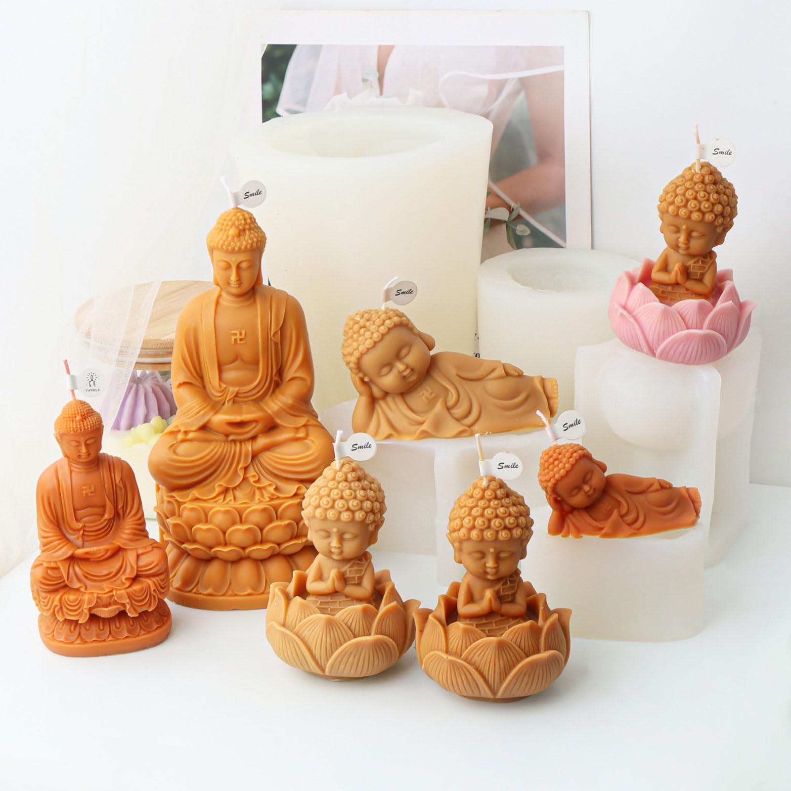 Stampo in silicone polimorfico Bodhisattva Stampo per sapone e gesso Stampi Religione Ornamenti in resina epossidica Casting e stampo