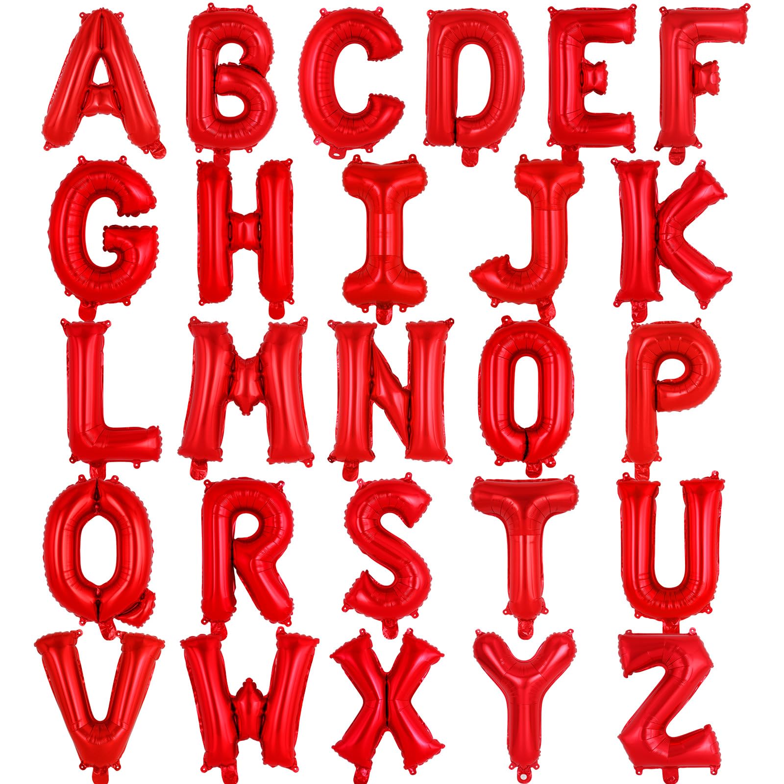 26 Pcs Red Letter Balloons,16 Inch Foil Alphabet Letter Balloons,Letter A-Z Balloon Banner Custom Phrase Balloon for Birthday Party Wedding