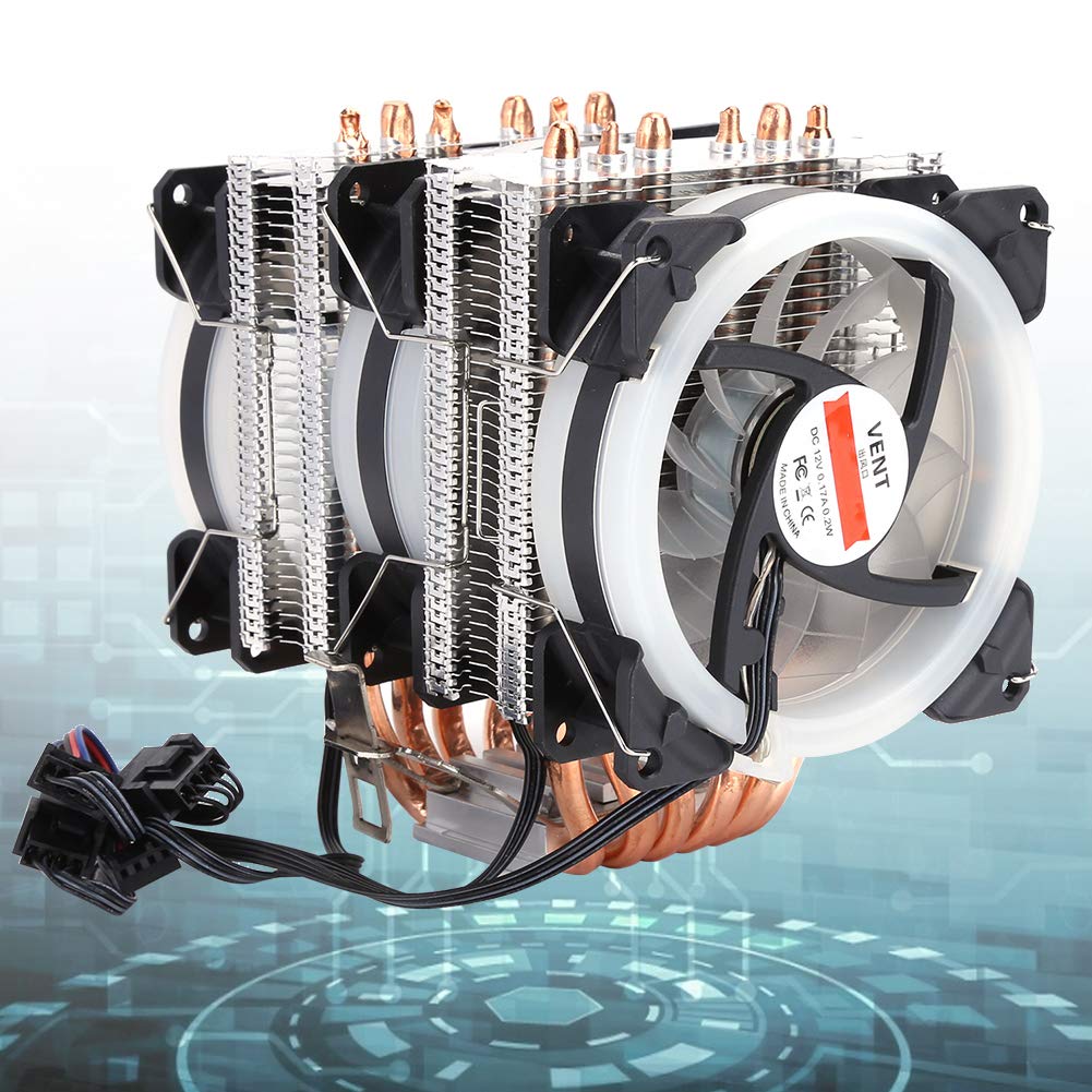 SIXRUN Lan Shuo Ventilador para CPU, 6 Tubos de Cobre 3RGB