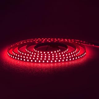 16.4ft 660nm Red Light Therapy LED Strip, Upgraded 600LEDs High Density Deep Red Tape Light, 12V IP20 Flexible Strip for DIY Wellness & Indoor Plants, 1-Year Warranty