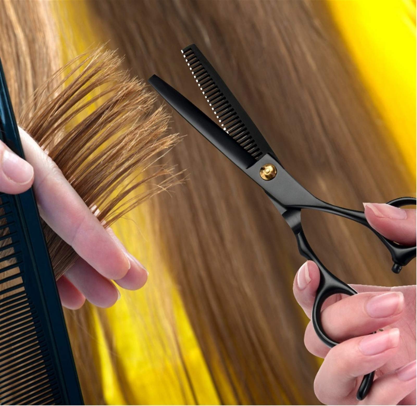Tijeras Peluqueria Pelo tijera 6,8 pulgadas Peluquería Peluquería Corte Cizalla profesional de acero inoxidable reducción Scissor la barbería Salon Set 8 piezas