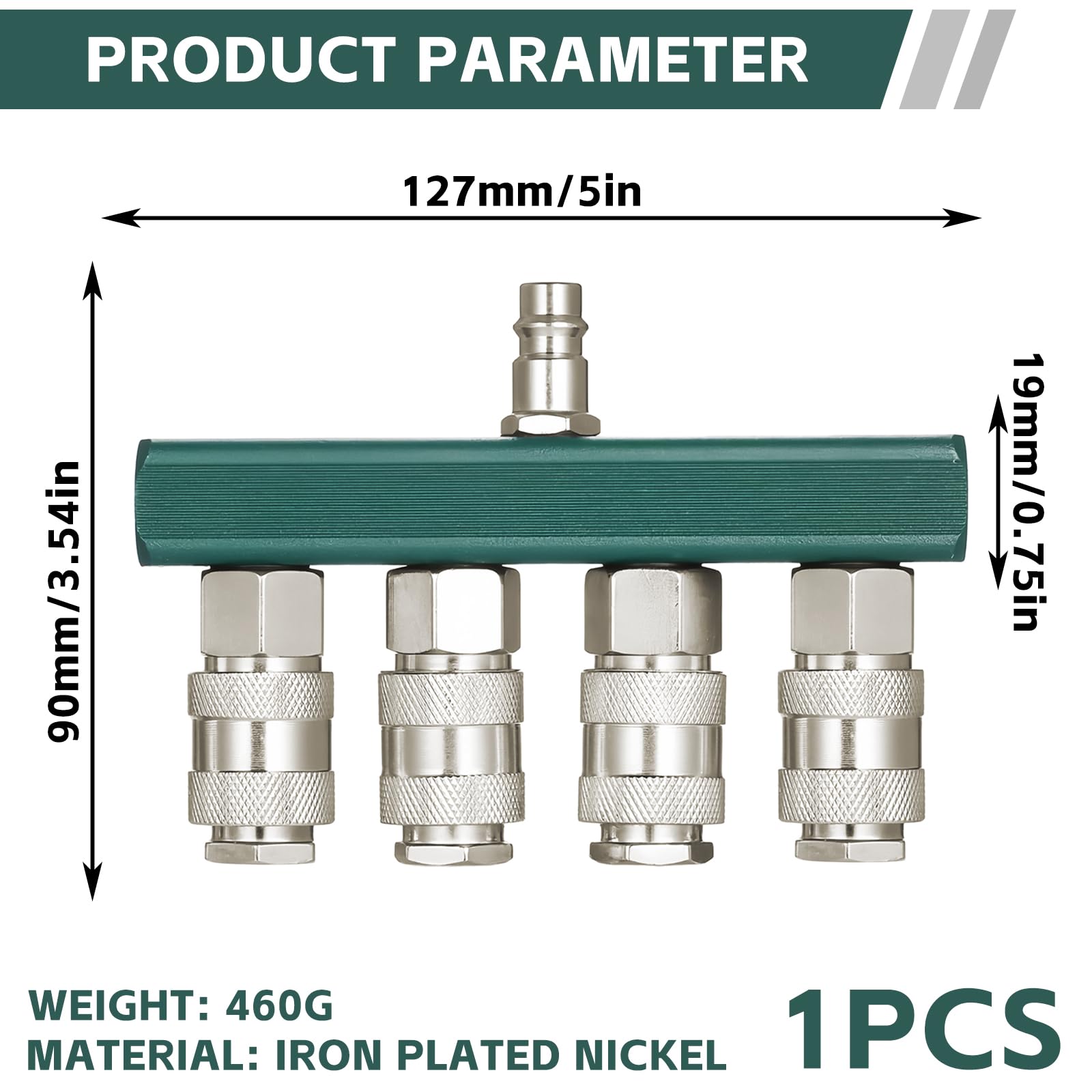 Distributeur D'air Comprimé 4 Voies - Pour Aérographe - Raccord 1/8" - Agora-Tec - 5