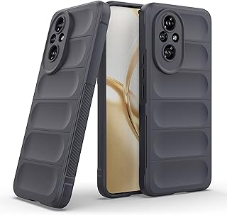 جراب حماية خلفي سيليكون شديد التحمل بتصميم رفيع وواقي ناعم ومرن ومضاد للصدمات من البولي يوريثين الحراري مع حماية للكاميرا لموبايل هونر 200 شبكة الجيل الخامس 5G من دلع موبايلك (رمادي غامق)