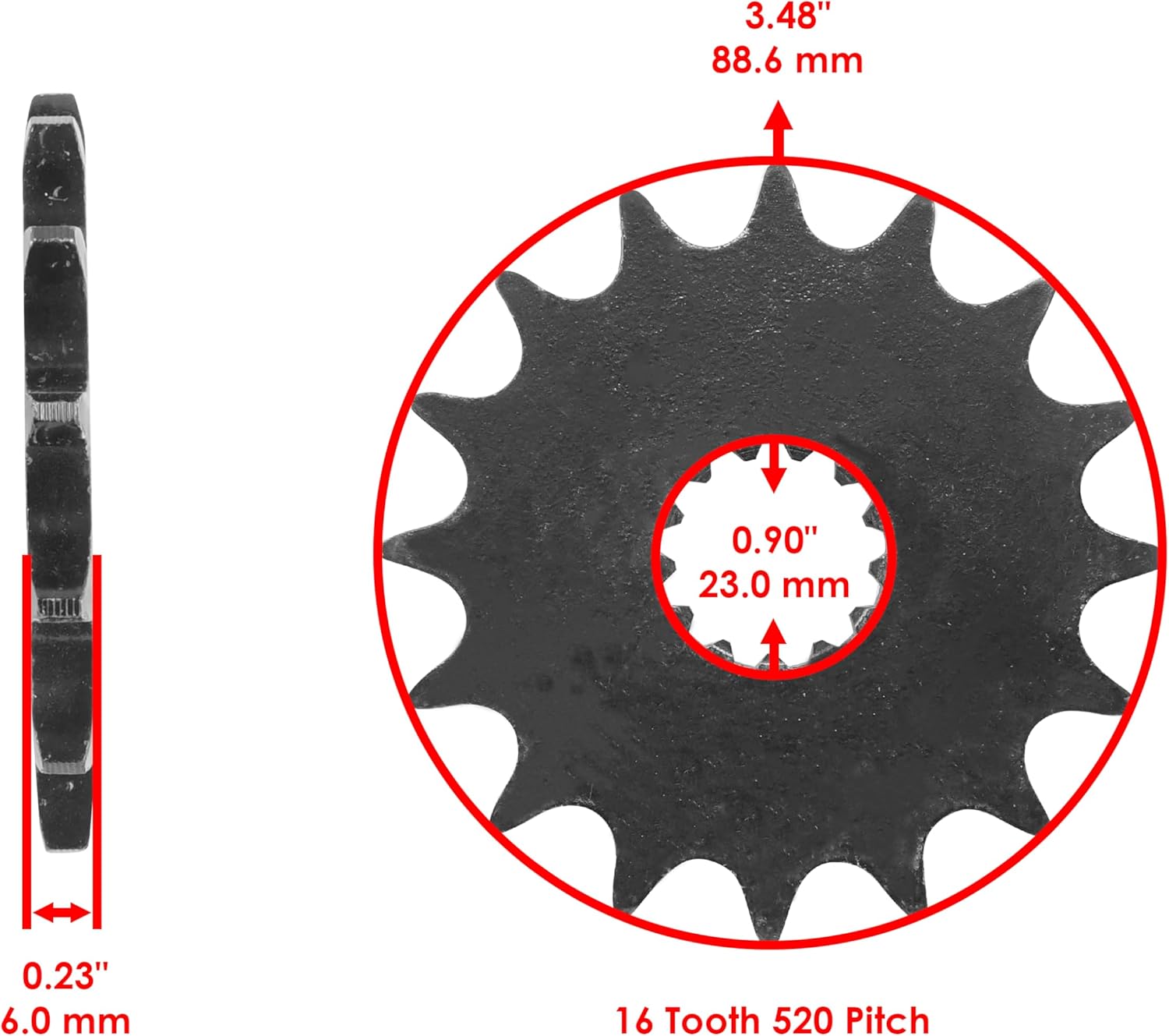 Caltric O-Ring Drive Chain and Sprockets Kit Compatible with Yamaha TT500 XT500 1977-1981