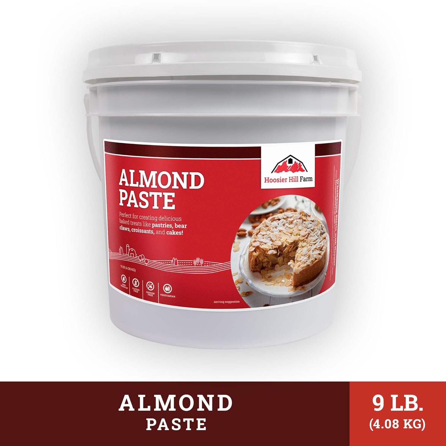 Hoosier Hill Farm Almond Paste Pail, 9LB (Pack of 1)