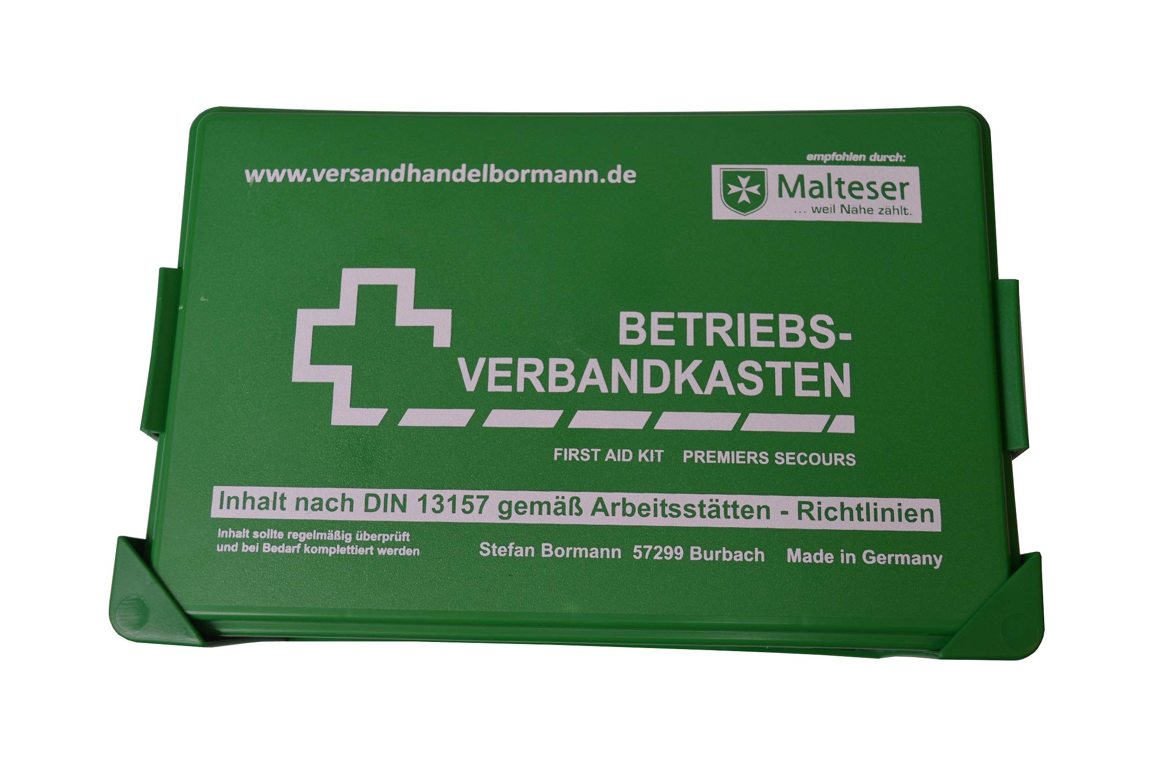2 Stück Betriebsverbandkasten Grün Inhalt nach DIN 13157 gemäß Arbeitsstätten - Richtlinien Verbandskasten 1.Hilfe Verbandkasten mit Wandhalterung Verbandkasten