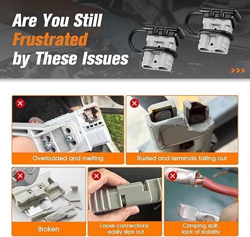 Miniatura 3 de micrl 6 conectores rápidos de batería de calibre 6-8 de 50 amperios, enchufe de cable de puente conectardesconectar para cabrestante de