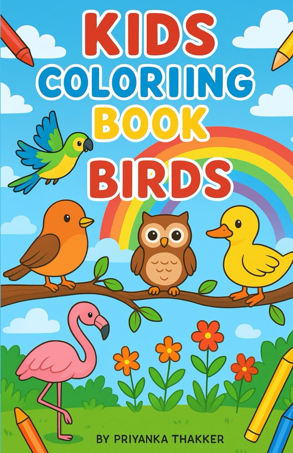 birds: Fun Bird Pictures to Color for Ages 3-6 (Jungle book collection of color book includes animal and birds)