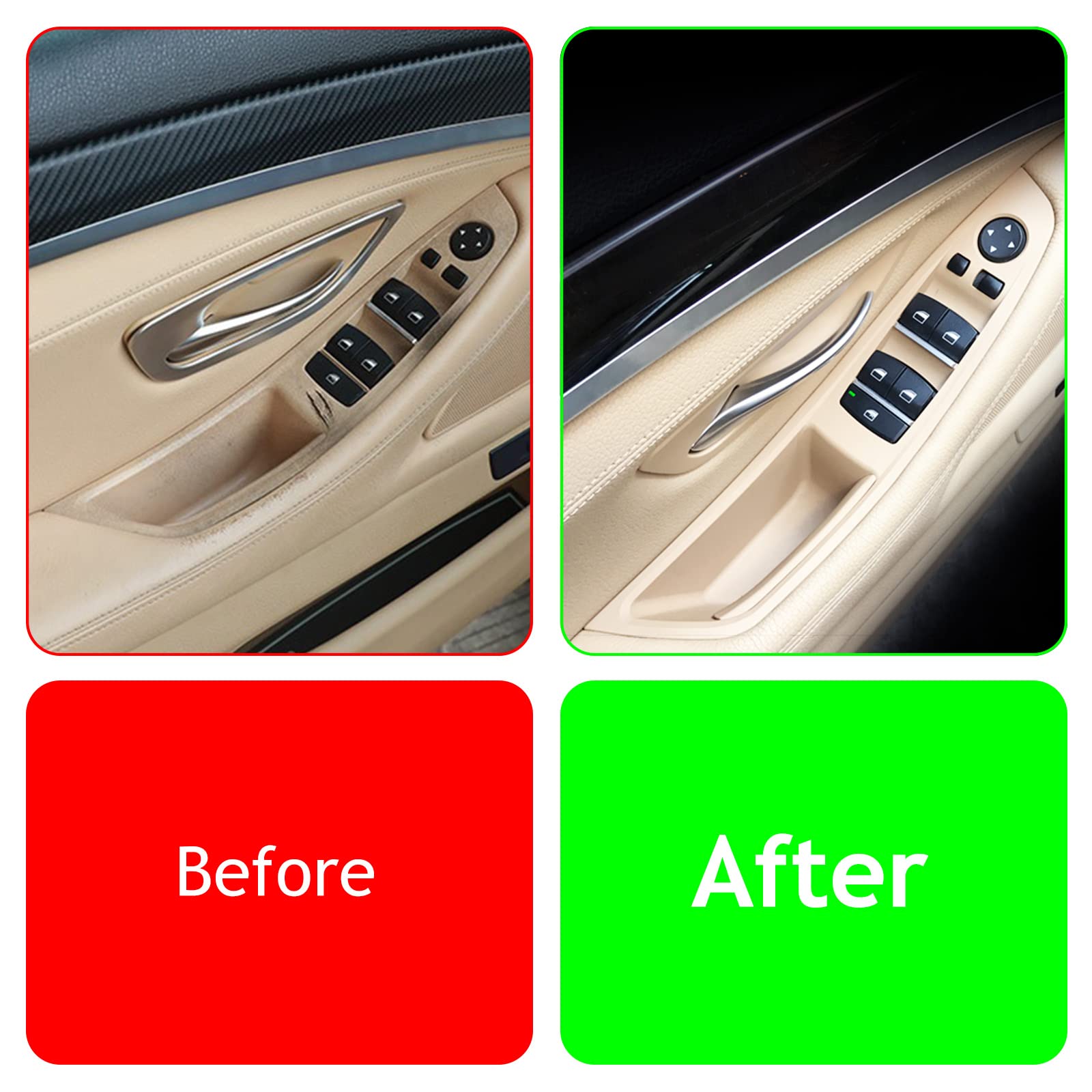 Maniglia per Porta Interna per BMW F10 F11 F18, Manopola Pannello Porta Interna Regolatore Maniglia per Porta Finestra Interna per BMW Serie 5 (Beige)