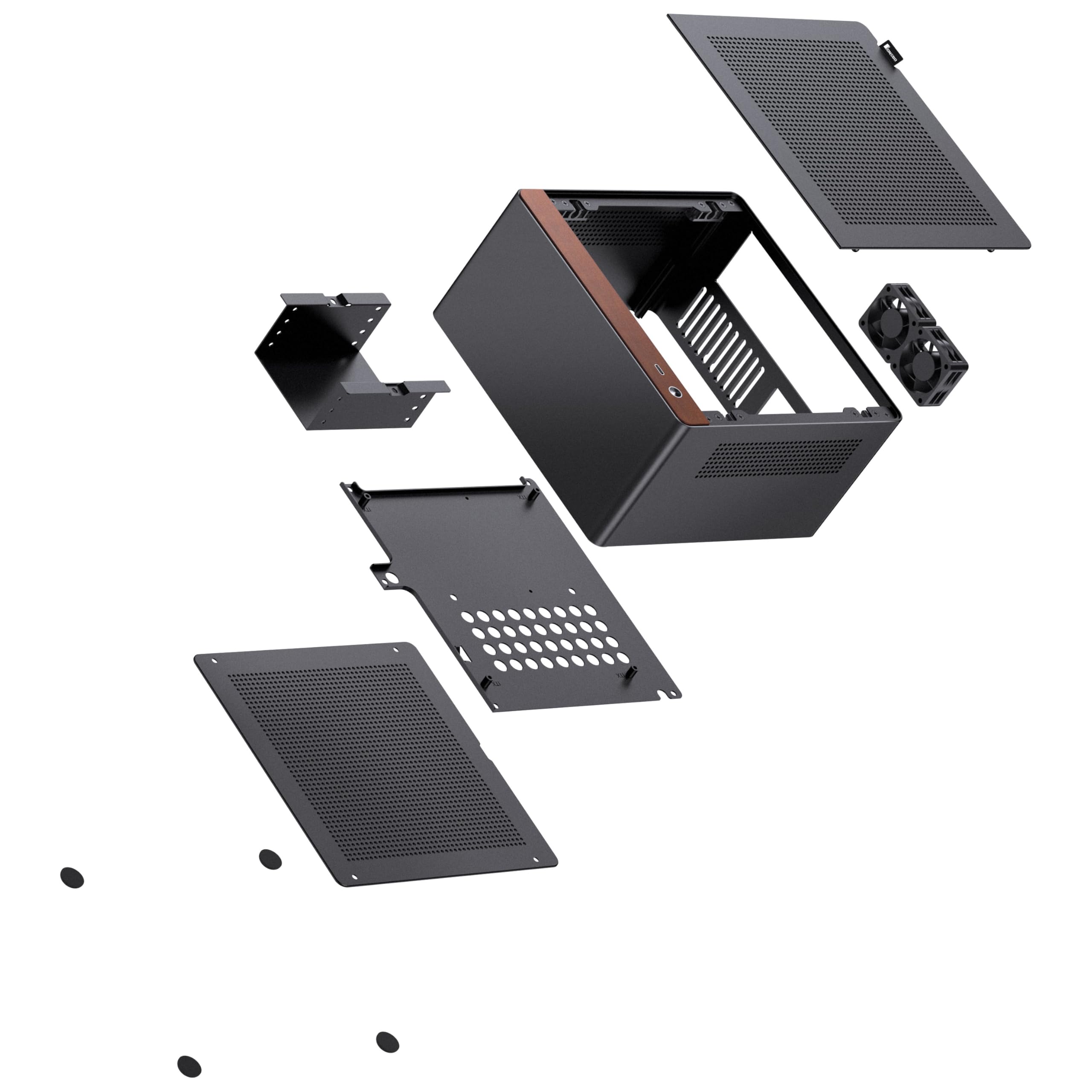 Jonsbo N10 Case PC Nero – Mini-Tower per Mini-ITX, con 2 ventole, fino a 4 SSD da 2,5 pollici, case compatto per HTPC, NAS e sistemi office