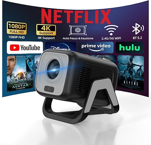 Bettdow Projetor 4k [Netflix-Licensed], Projetores Portatil 12000 Lumens Full Hd 1080p Compatível Com Android 13, HDR10+ Retroprojetor WiFi 6 BT...
