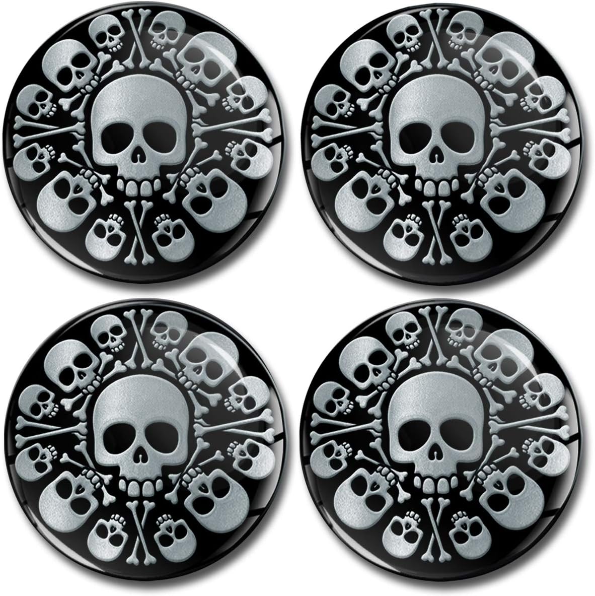 4 x 60mm 3D Domed Car Wheel Centre Rims Silver Stickers Decals for Caps Vehicle Auto Tuning Emblem A 9860