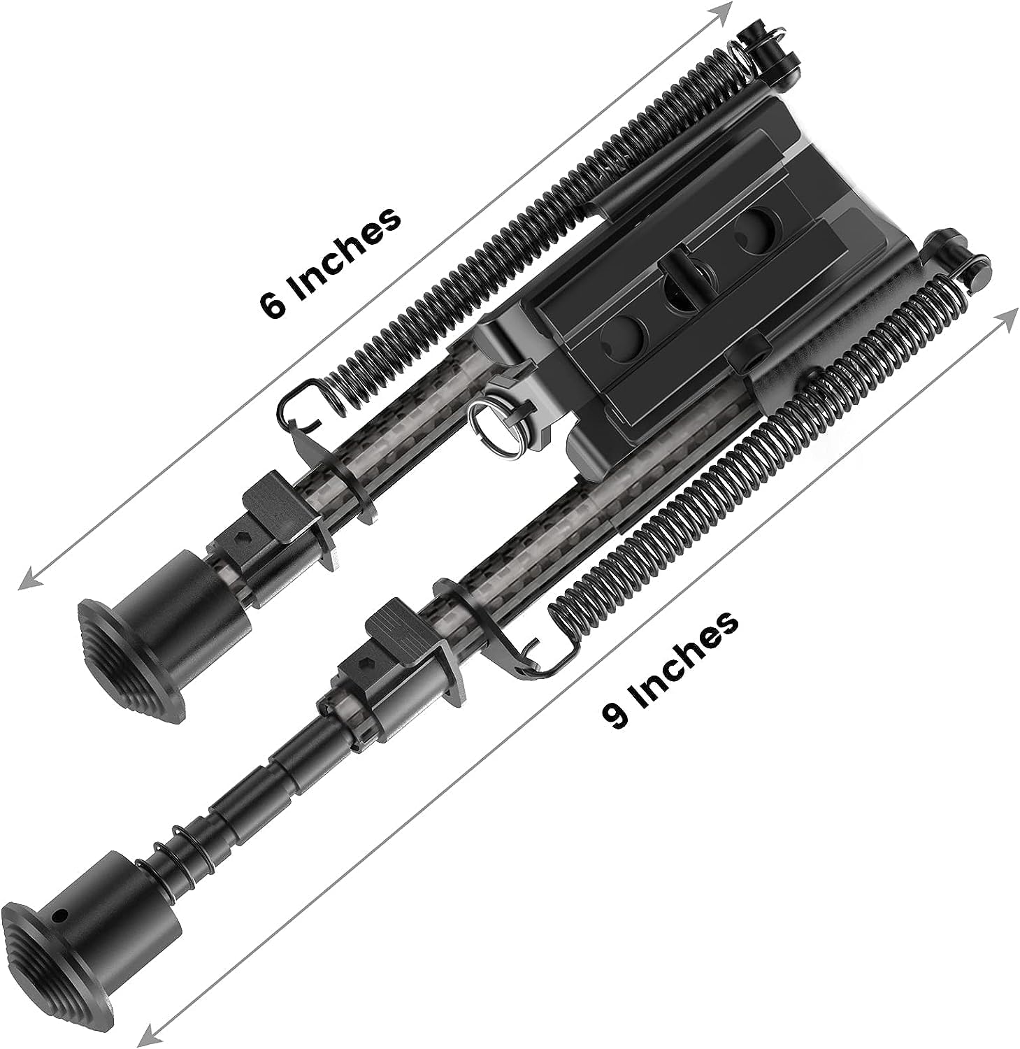 Bípode Picatinny De Fibra De Carbono Negro De 6-9 Pulgadas Con - Foto 5