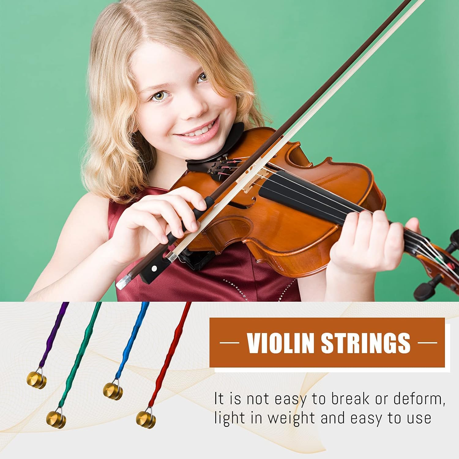 DEVICE OF URBAN INFOTECH Violin String Set E/A/D/G Violin Strings for Size 1/4, 1/2, 3/4, 4/4 Violins Warm Tone, Solid Steel Core, Nickel-Plated Ball Head Replacement Strings for Violin - Image 3 thumbnail