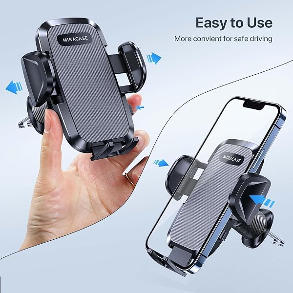 Miracase Support Telephone Voiture Bouche D'aération[2026 Double Crochet Métallique Amélioré] Mains Libres Porte Téléphone Voiture Rotation 360° Compatible Tous Les Smartphone - 2