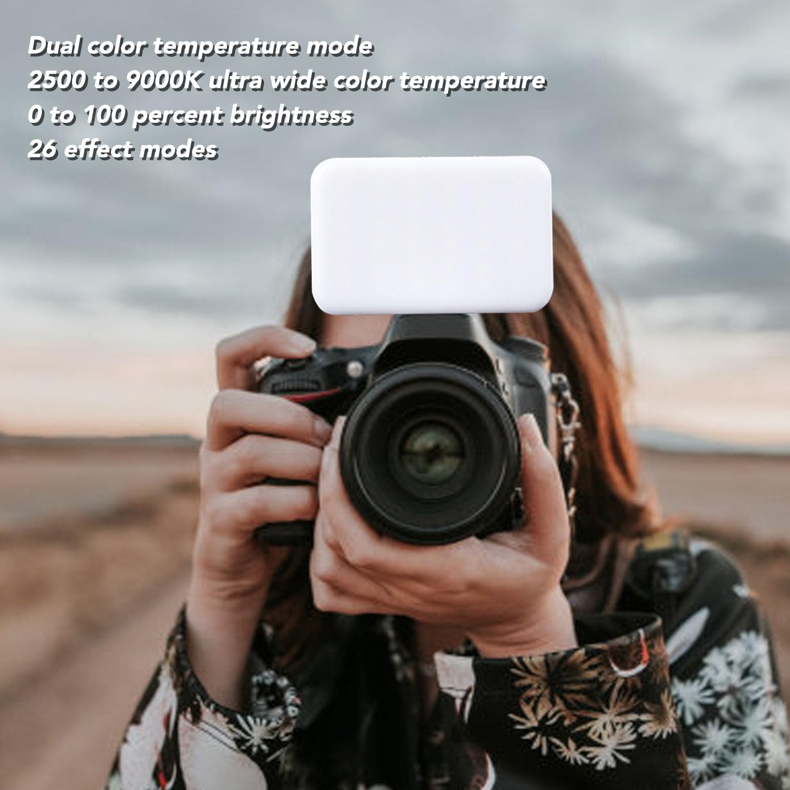 RGB Video Light, Portable 140 LED Panel with 2500K-9000K Color Temperature HSI Mode 26 Effects for Live Streaming Vlogging
