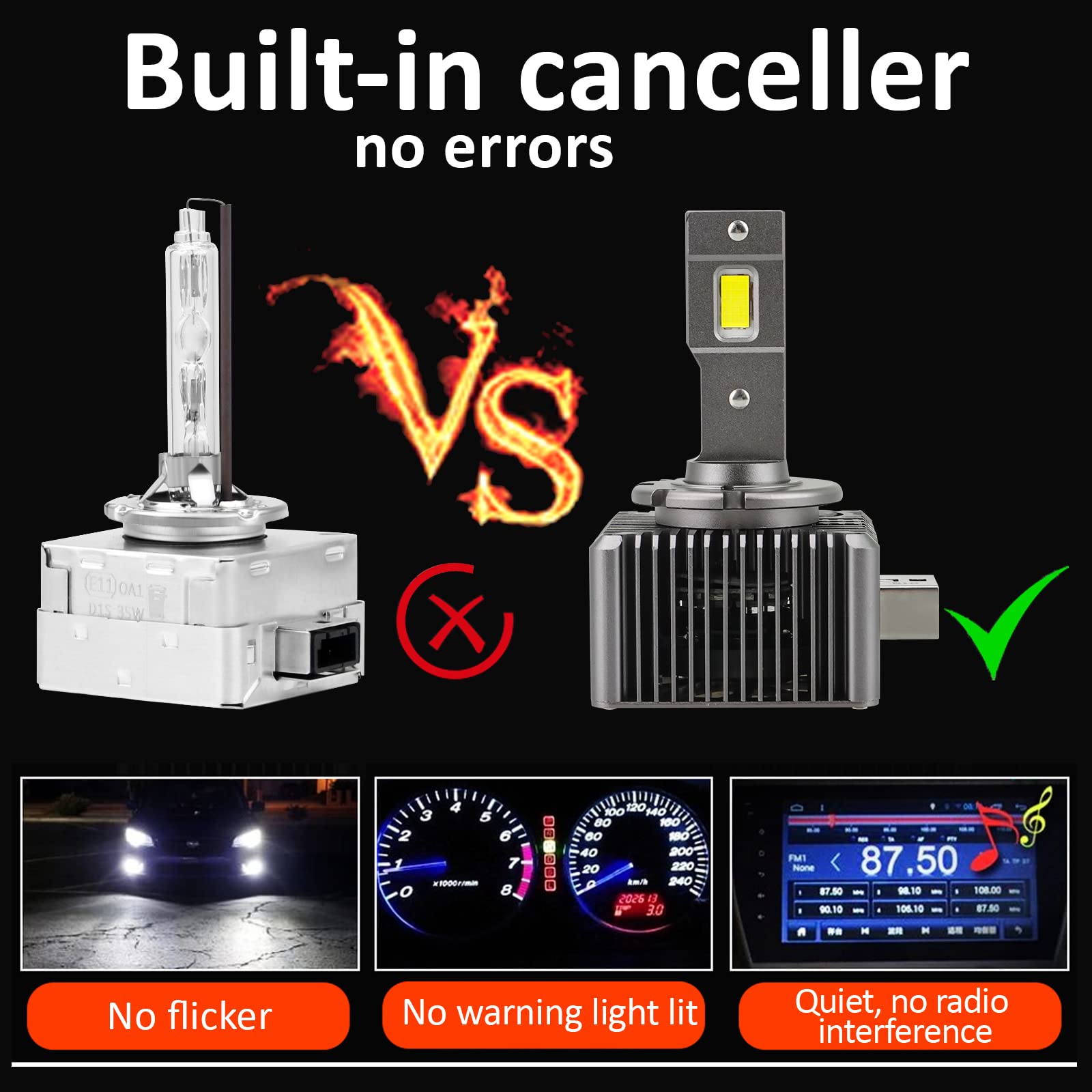 D-Lumina D8S LED żarówki samochodowe 100% Canbus 70W 16000LM Wymień żarówki Xenonowe HID OEM Plug and Play - 2 lampy