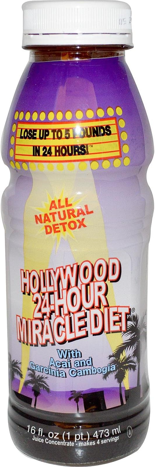 Hollywood Diet - Hollywood 24-Hour Miracle Diet with Acai and Garcinia Cambogia - 16 Oz.