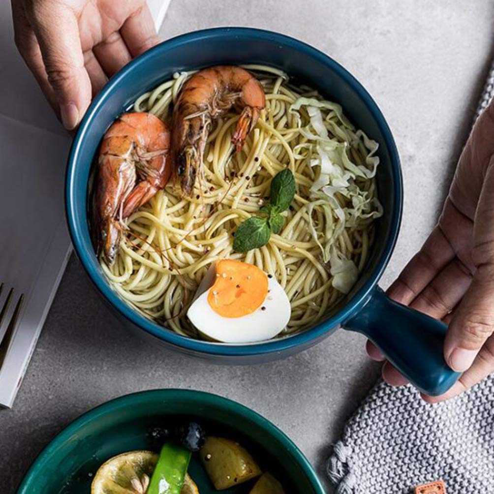 2 cuencos redondos de porcelana mate para sopa de cebolla con asas de cerámica, color verde