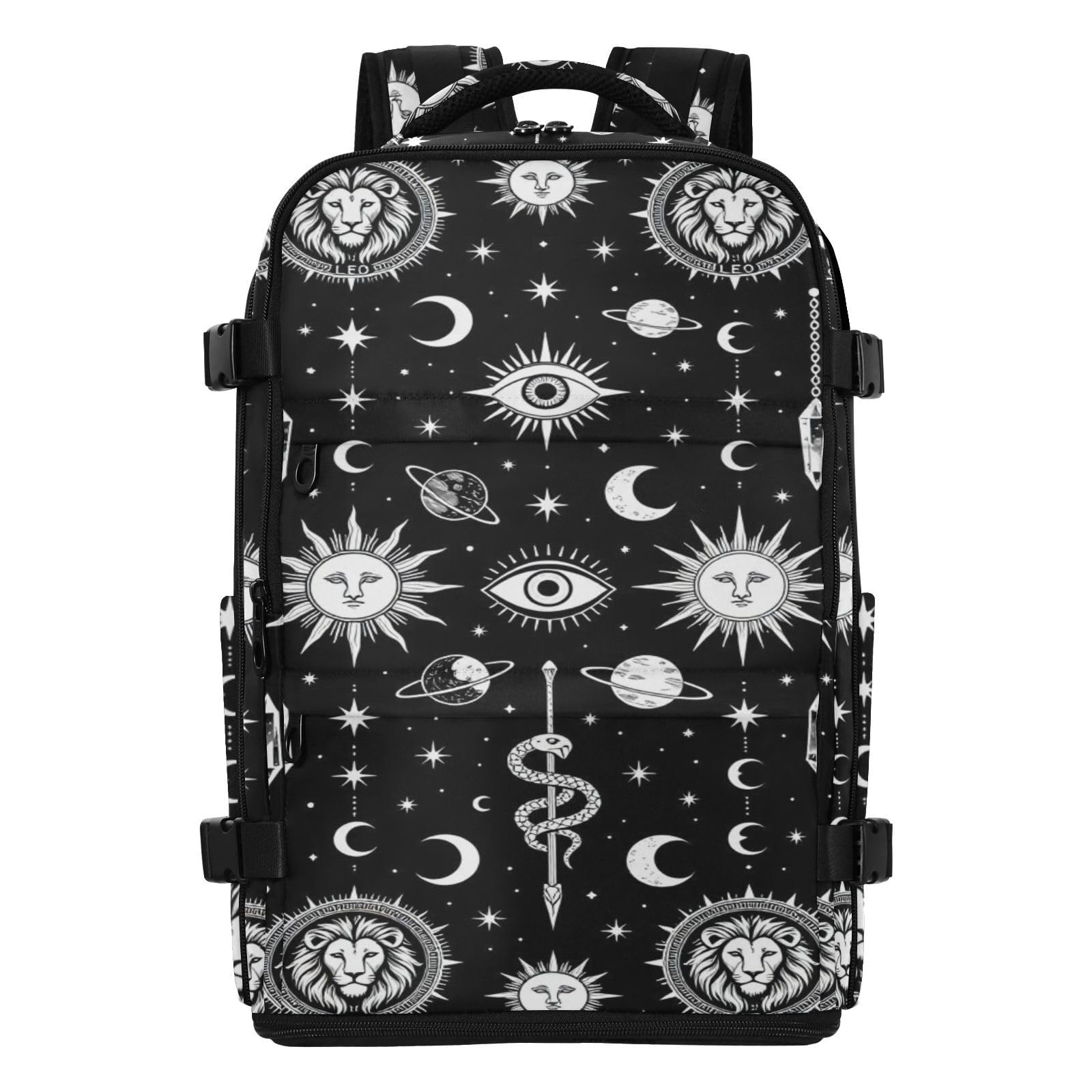 Plecak do szkoły torba na laptopa 16 cali do samolotów 20 l | Wodoodporna lekka torba podróżna Galaxy Gothic czarno-biała 15-calowa torba na laptopa do samolotów mochila de viaje