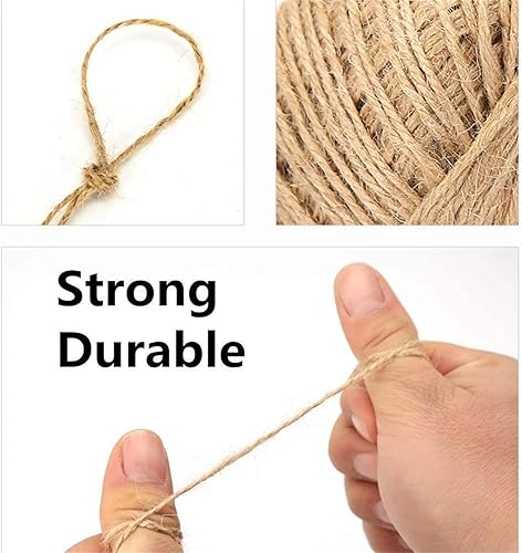 Miniatura 11 de Rollo de yute de cáñamo de 164 pies y 0.079 in para envolver regalos de Navidad, manualidades, exhibición de imágenes y adornos (marfil)