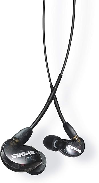 Shure AONIC 215 Wired Sound Isolating Earbuds, Clear Sound, Single Driver, In-Ear Fit, Detachable Cable, Durable Quality, Compatible with Apple & Android Devices - Black