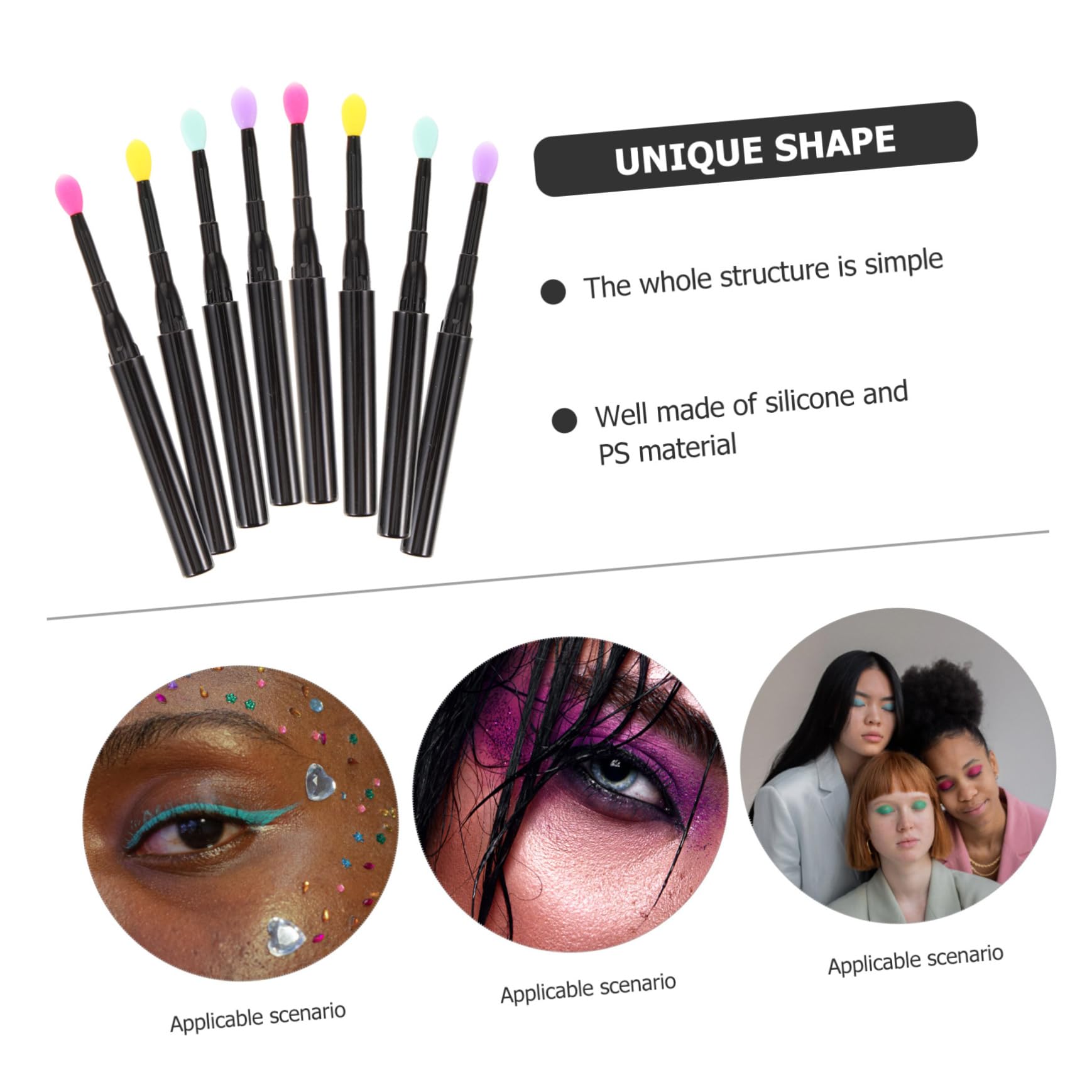 TOVINANNA 12pcs Silicone Lip Brush Cover Lip Scrubber Applicator Balm Applicator Brush for Gloss Mask