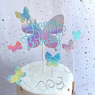 Butterfly Cake Topper Party Cake Decorations Wedding Cake Toppers 10Pcs Mix Color Small Butterfly Cake Decorating Supplies...