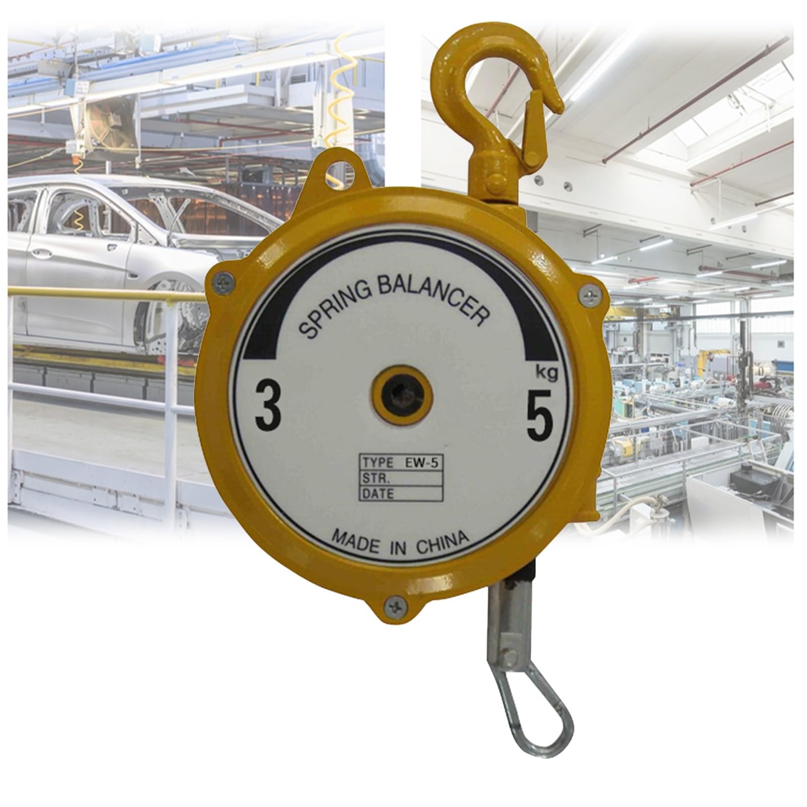 HYQOUKLR Telescopic Spring Balancer, Spring Balancer With Hook And Wire Rope 1.5 Meters Load Range 1-200kg(3-5kg)