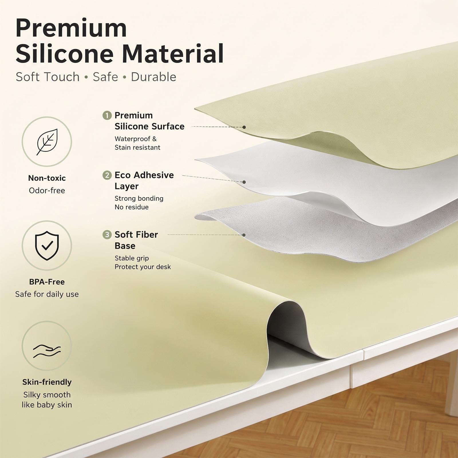 Sottomano Scrivania Silicone, Tappetino Scrivania Grande Desk Mat