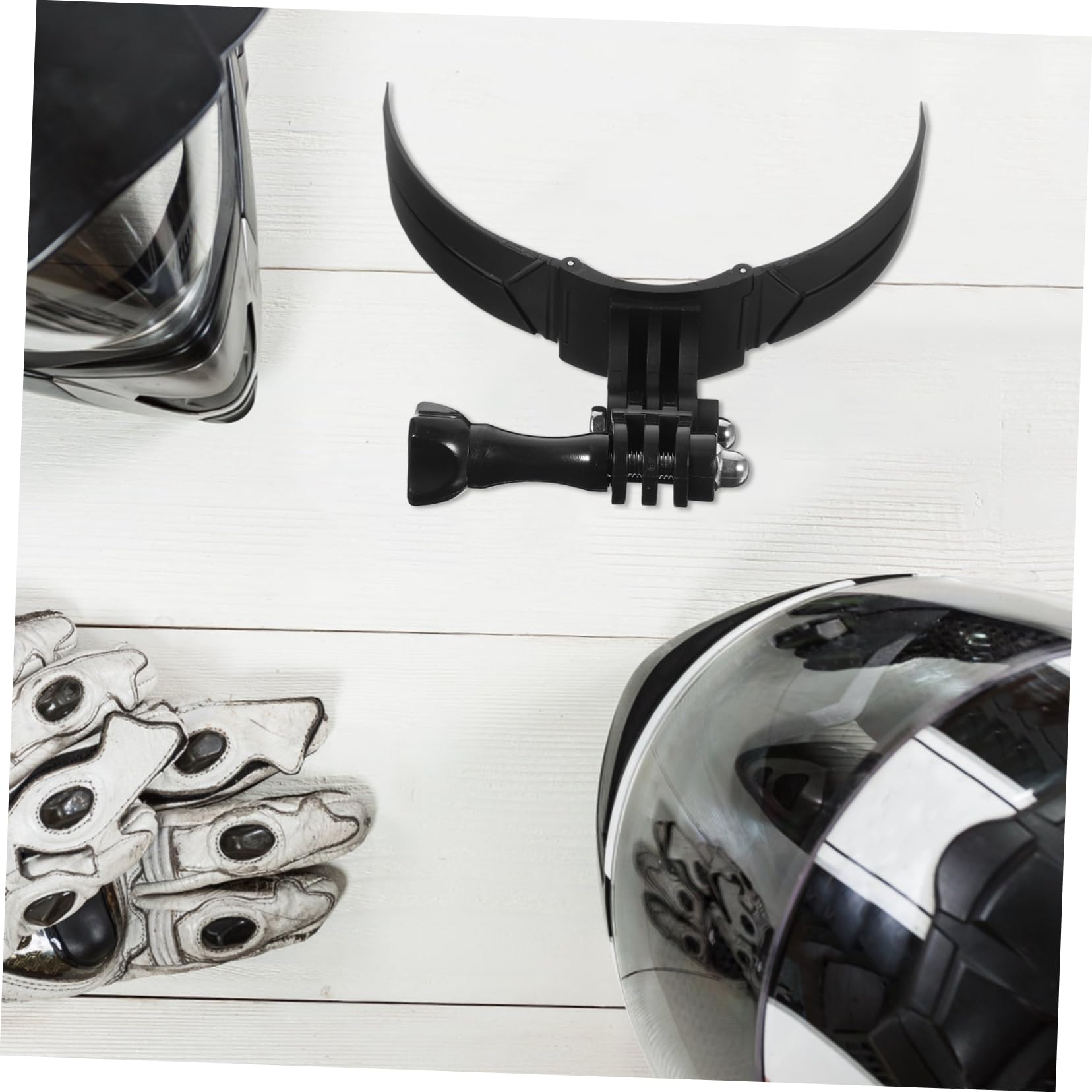 MUCKLILY Universal Motorcycle Camera Mount Stand Abs Material Secure Chin Brace for Action Cameras