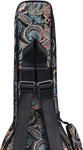 Miniatura 71 de CLOUDMUSIC Funda para ukelele - Mochila acolchada para soprano de 21 pulgadas (soprano, bordado de flores de pavo real azul)