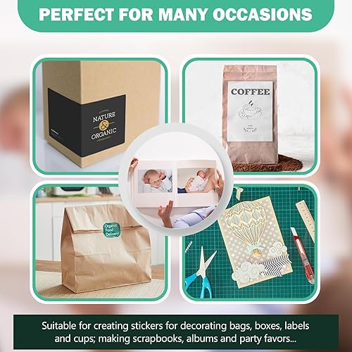 Miniatura 5 de Papel fotográfico autoadhesivo de 8.5 x 11, adhesivo fotográfico brillante para impresora de inyección de tinta, paquete de 100 unidades a granel,